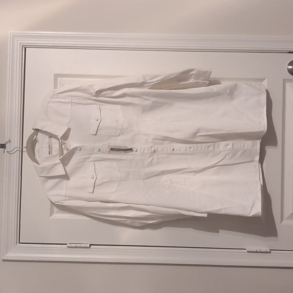 NWT 16 ASOS white Denim shirt dress